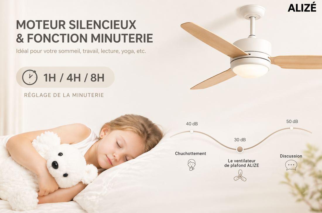 Calisto | Ventilateur design LED télécommande 107 cm