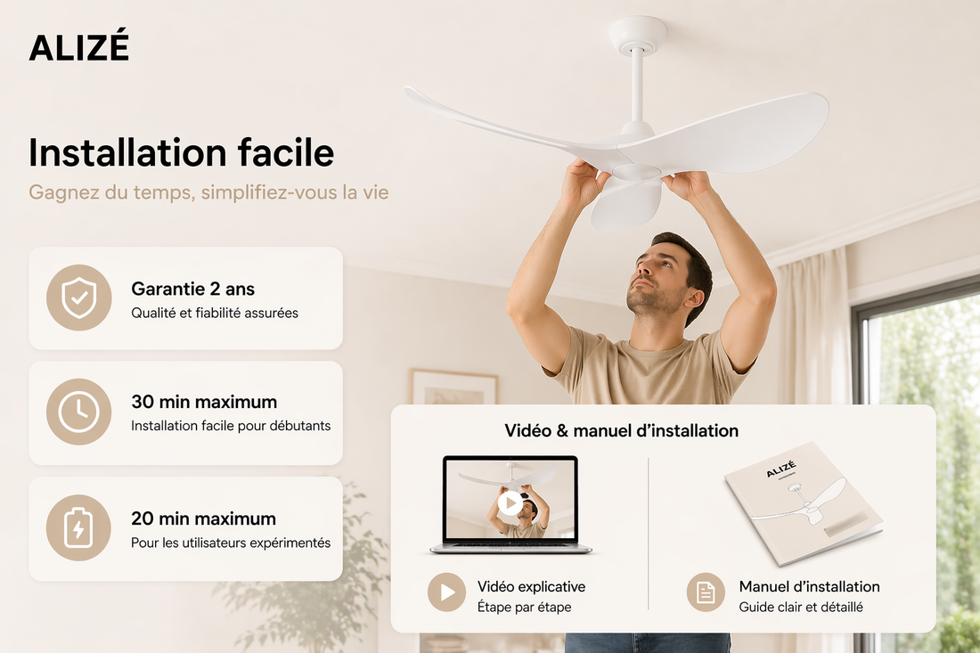 Capraia | Ventilateur design télécommande 97 cm