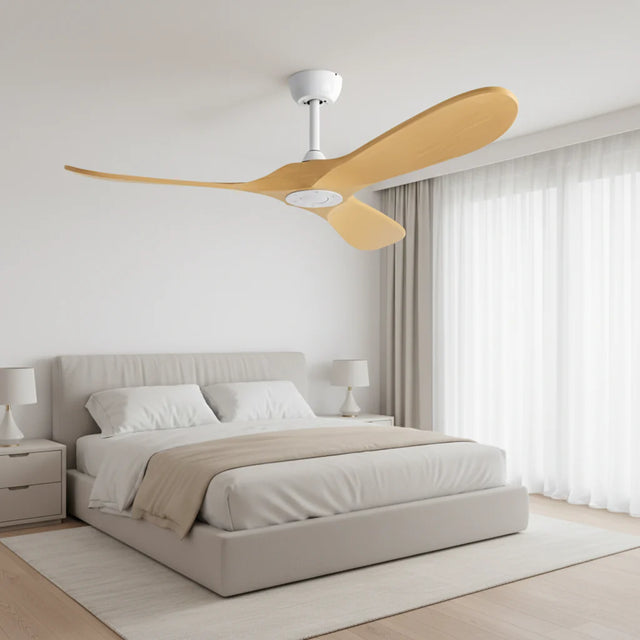 Lévant | Ventilateur vintage blanc et bois clair