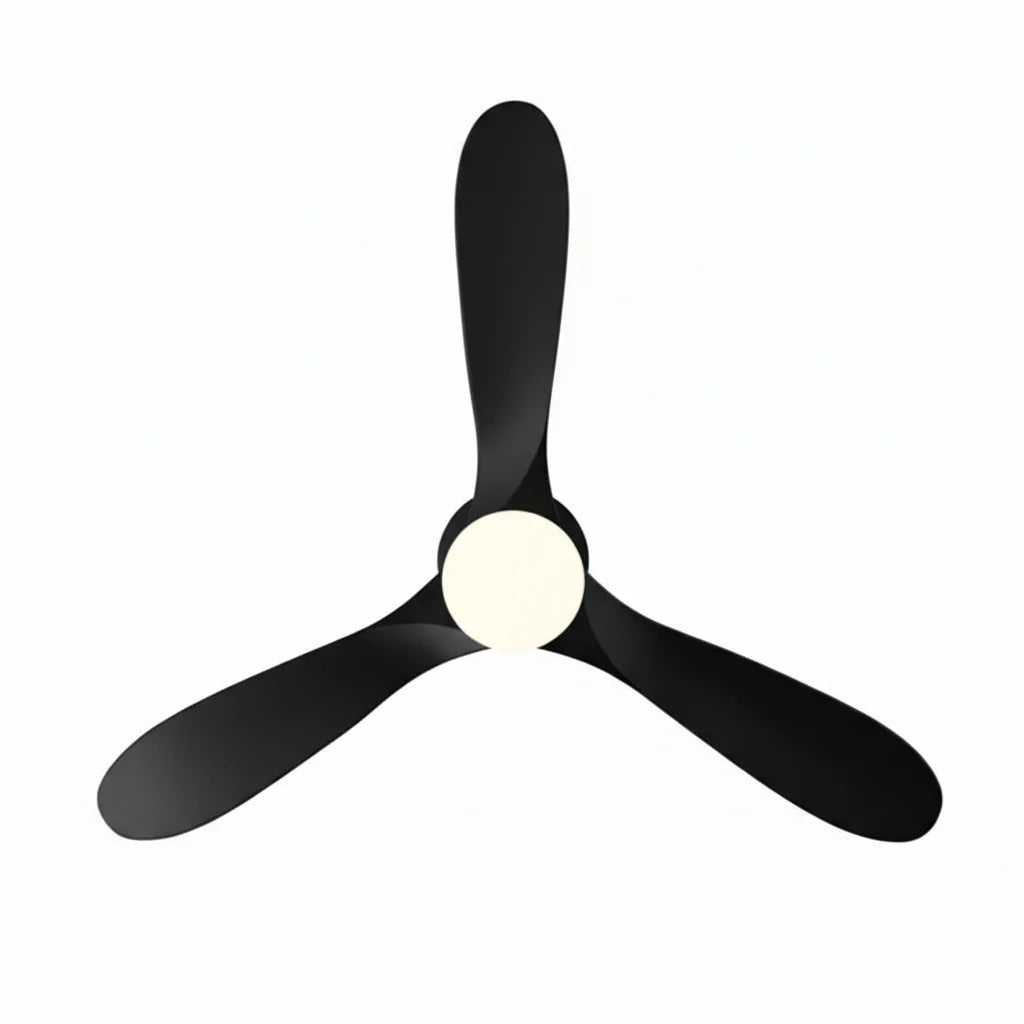 Borée | Ventilateur vintage noir et ABS noir, LED