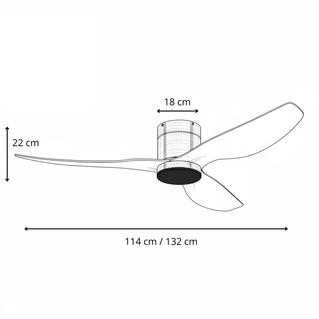 Arcturus | Ventilateur LED intégrée argent et bois clair