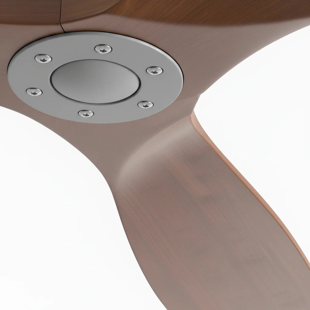 Skadi | Ventilateur bois massif foncé et gris