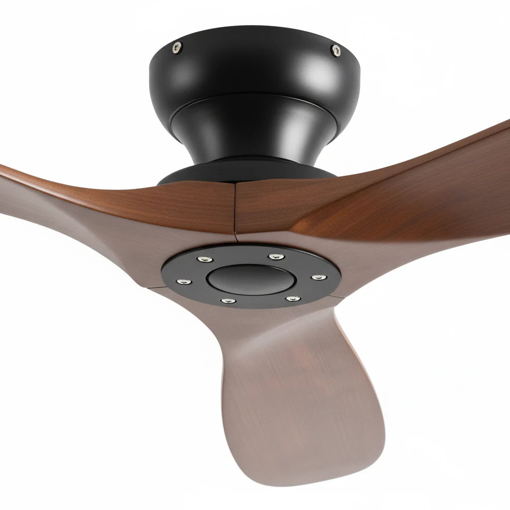 Vidar | Ventilateur bois massif foncé et noir