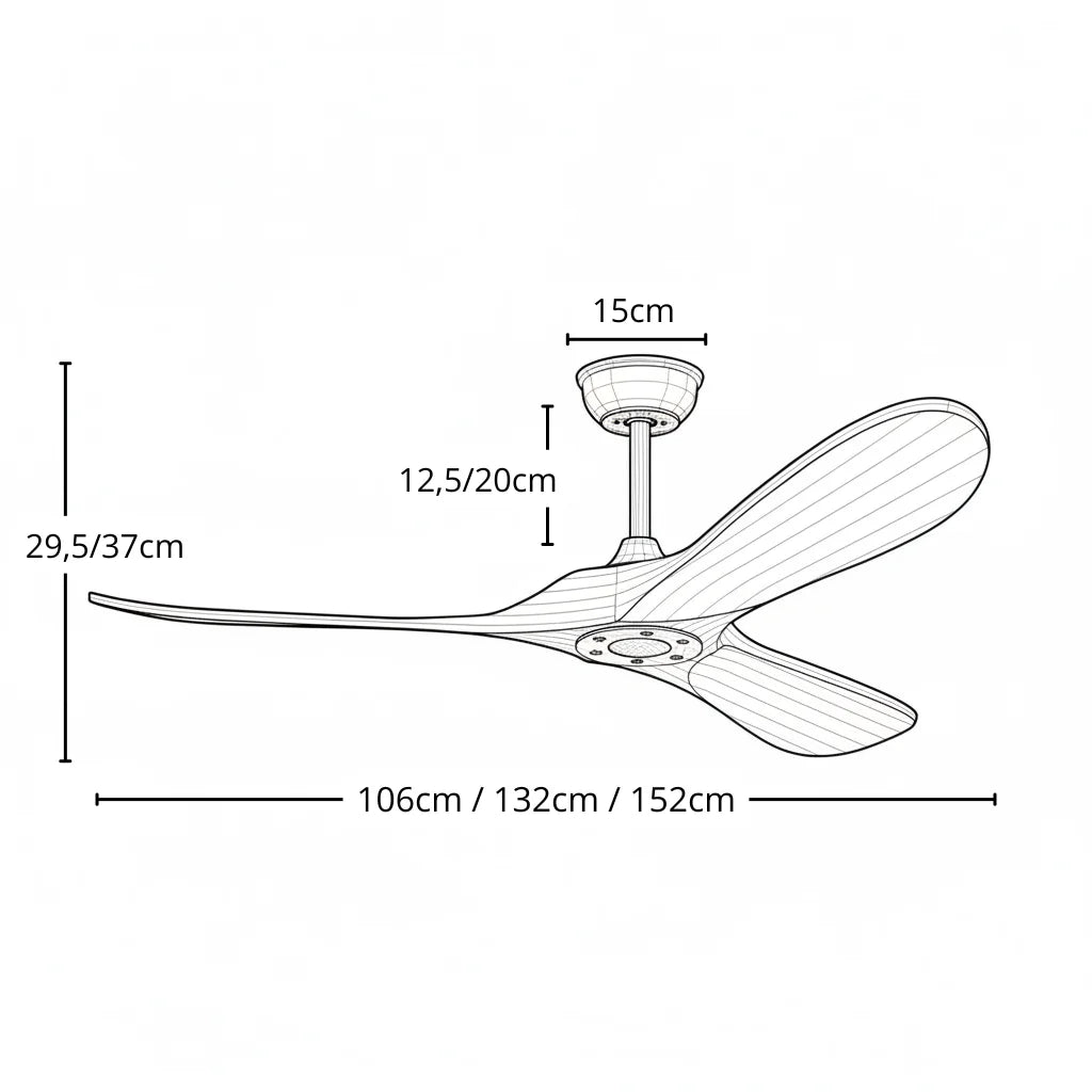 Auster | Ventilateur vintage noir et bois foncé