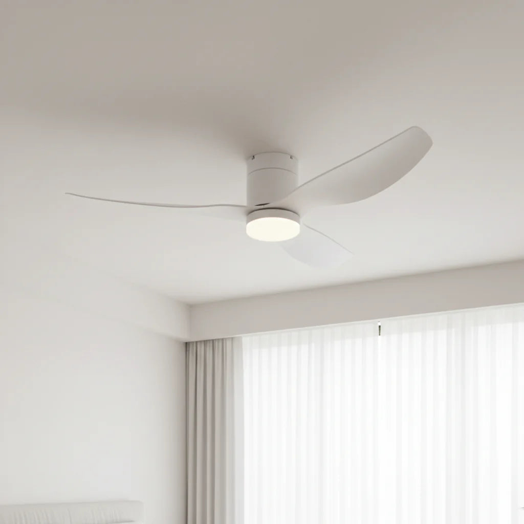 Vega | Ventilateur LED intégrée blanc et ABS blanc