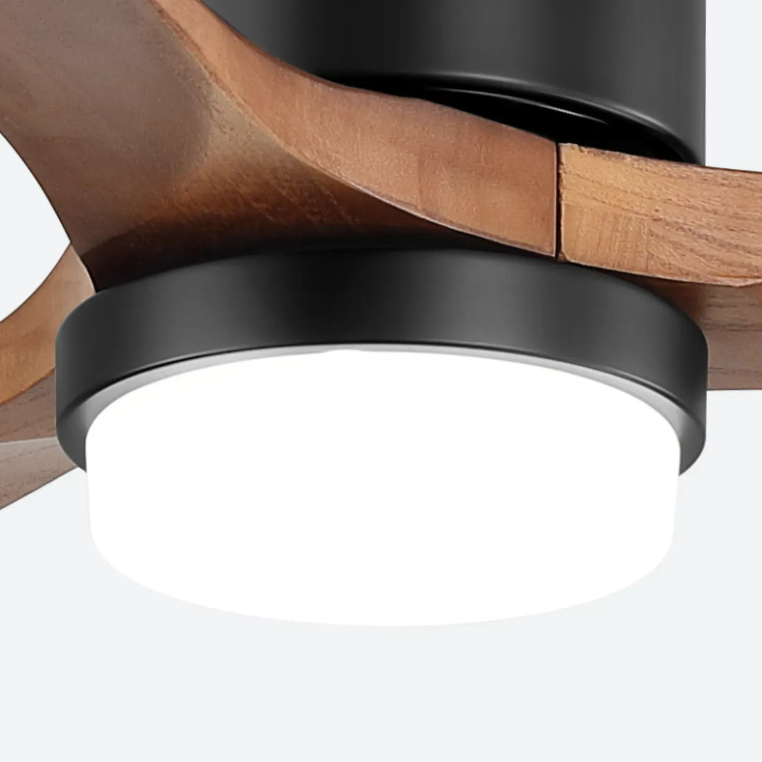 Ventilateur de plafond 52″ Aura - Pales bois & LED intégrée
