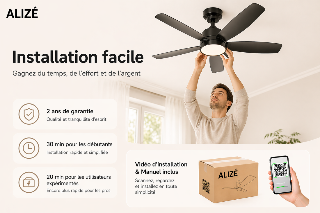 Helix | Ventilateur moderne LED télécommande 107 cm
