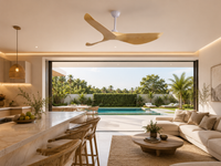 California |132 cm avec Pales Finition Bois Moteur DC Basse Consommation — vue 2