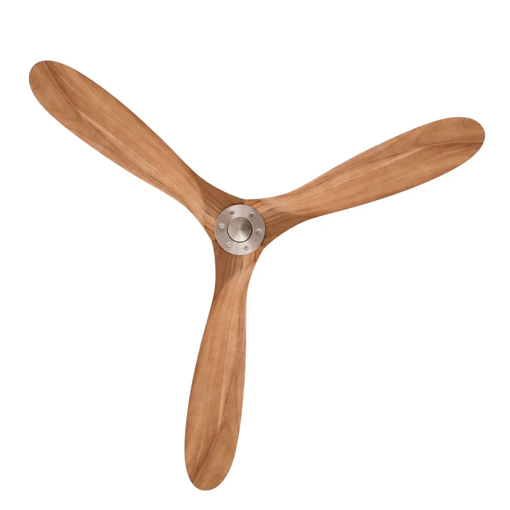 Frida | Ventilateur bois massif naturel et argent