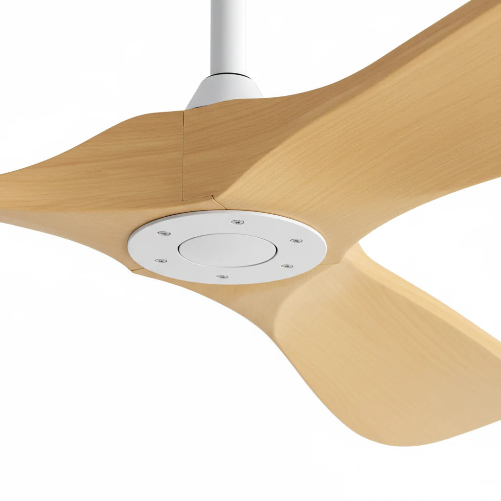 Lévant | Ventilateur vintage blanc et bois clair