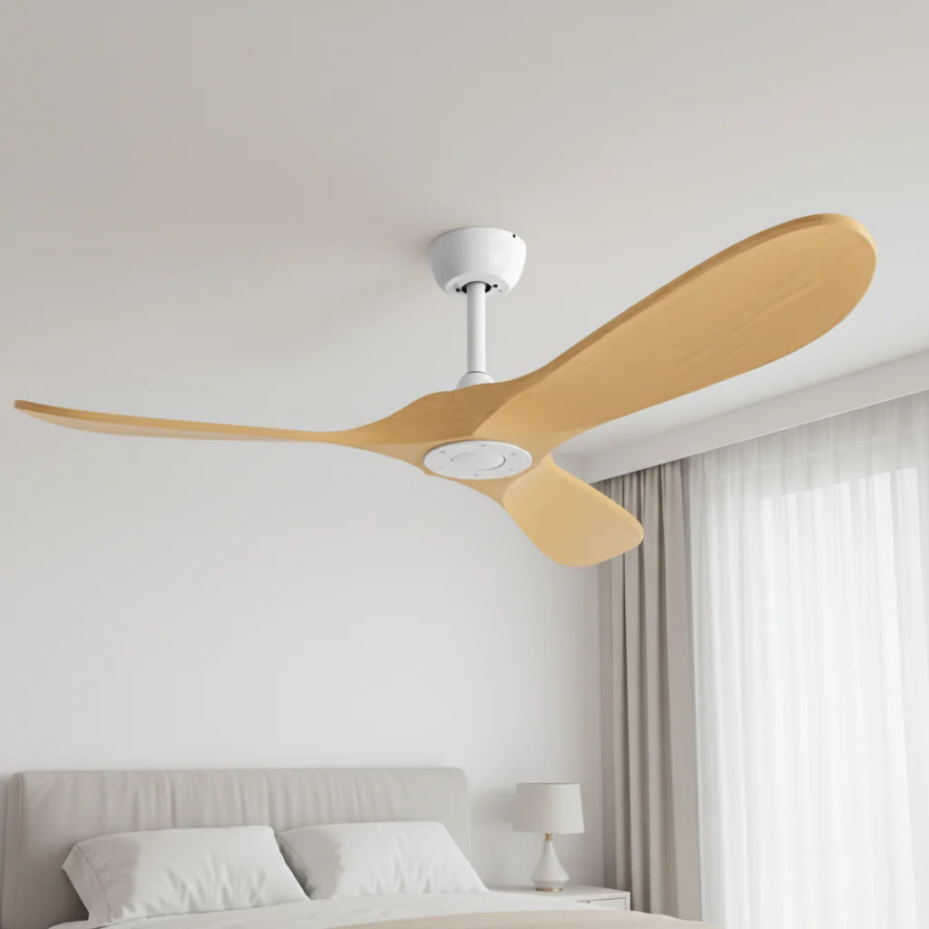 Lévant | Ventilateur vintage blanc et bois clair