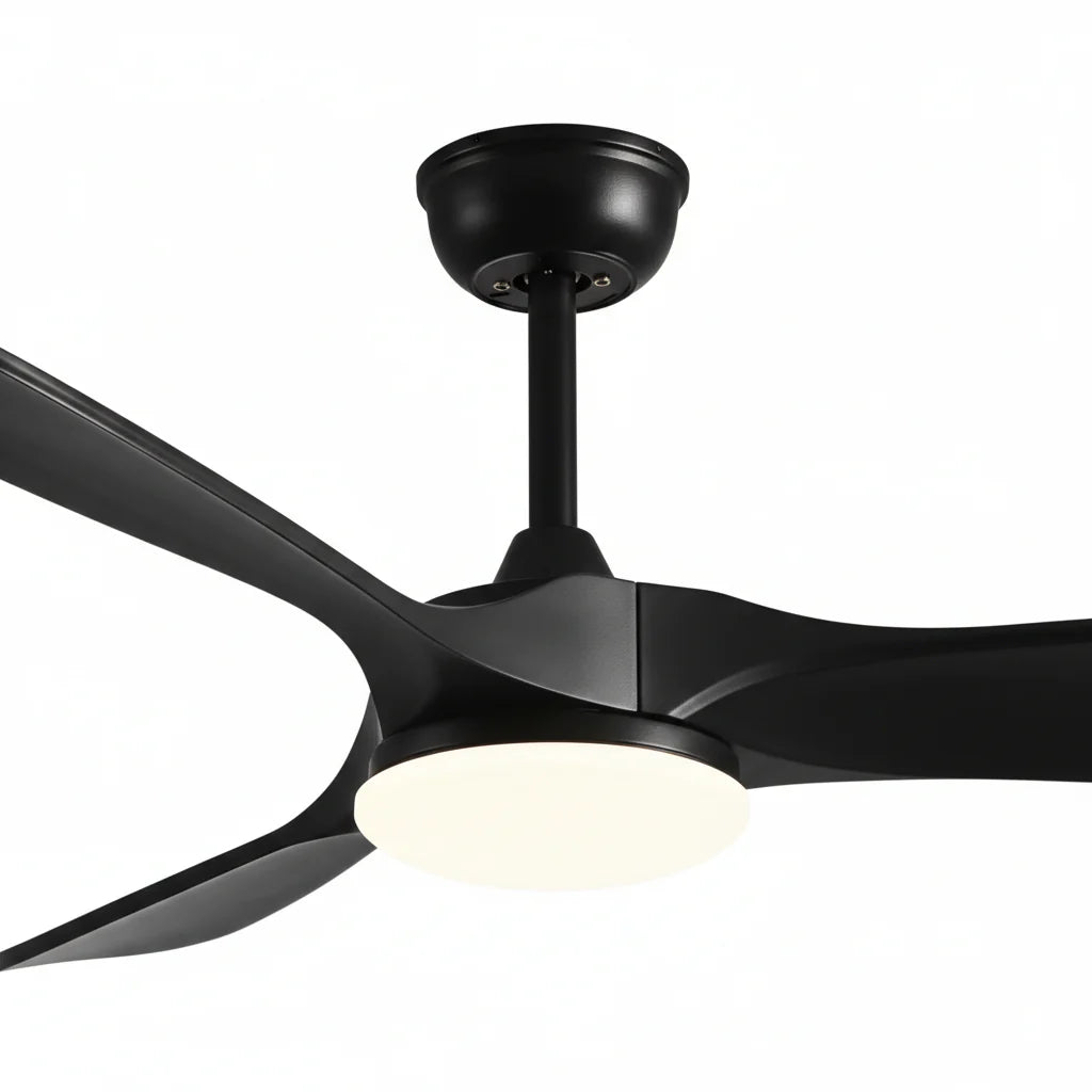 Borée | Ventilateur vintage noir et ABS noir, LED