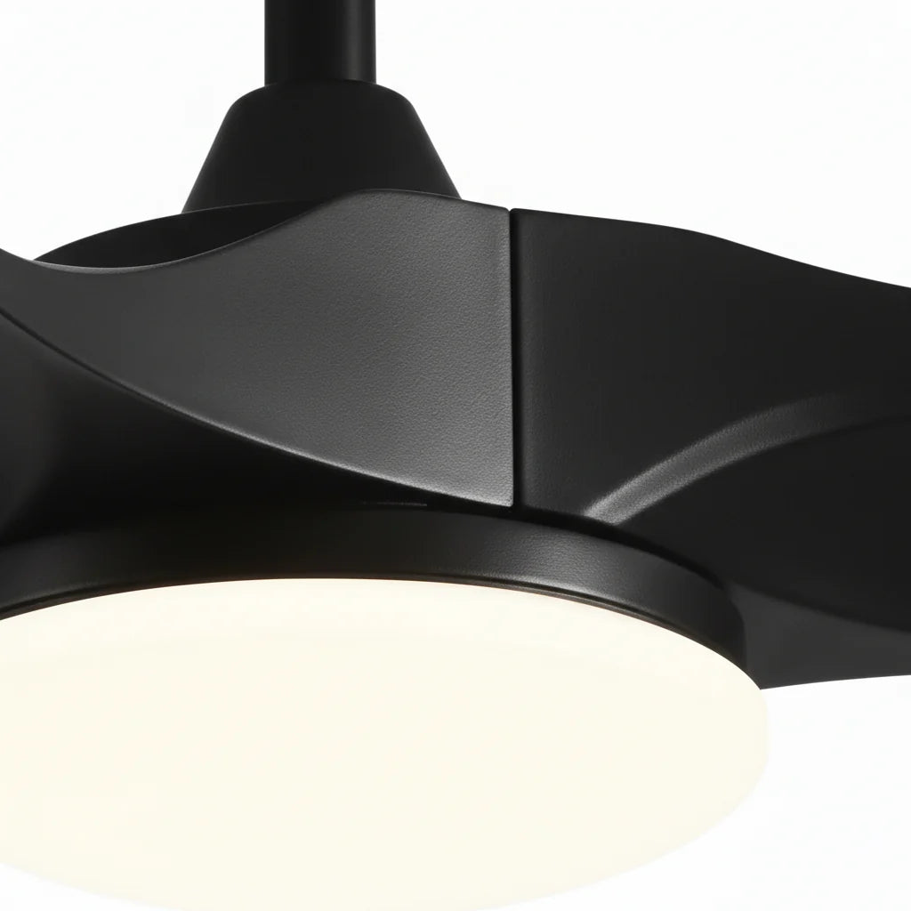 Borée | Ventilateur vintage noir et ABS noir, LED
