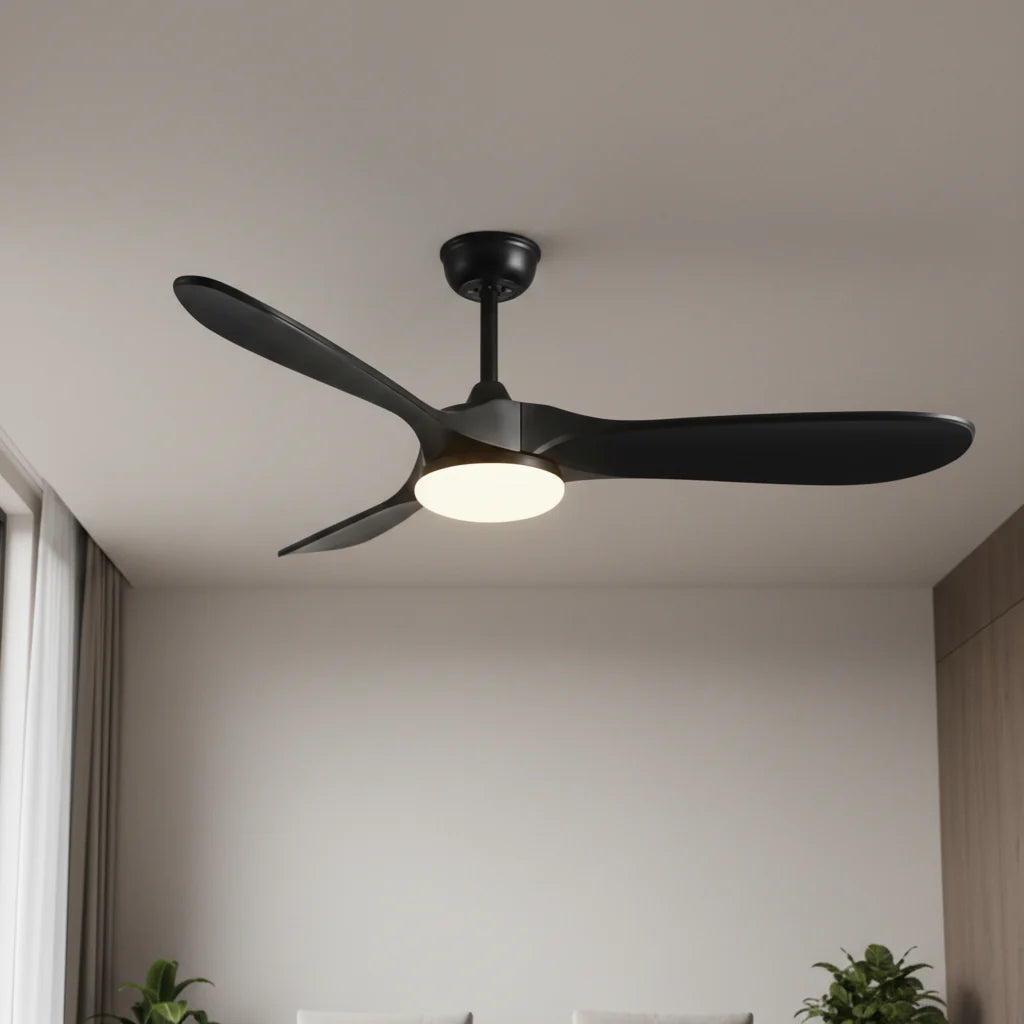 Borée | Ventilateur vintage noir et ABS noir, LED