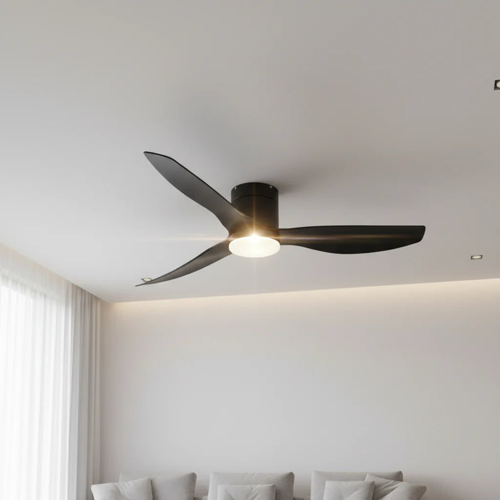 Helios | Ventilateur LED intégrée noir et ABS noir
