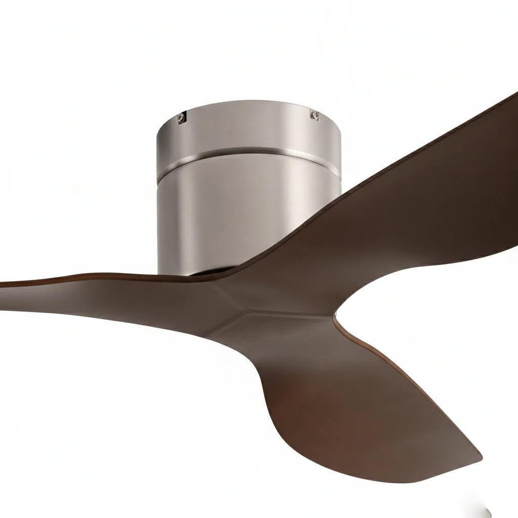 Verso | Ventilateur ultra-plat argent et bois foncé