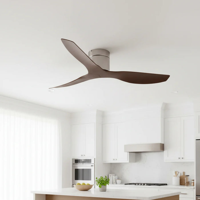 Verso — Ventilateur ultra-plat argent et bois foncé