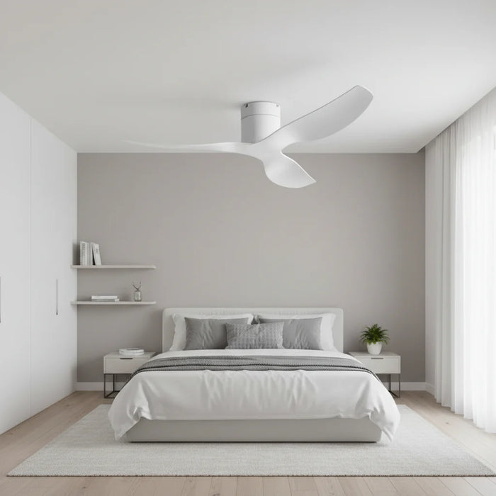 Lumio — Ventilateur ultra-plat blanc et ABS blanc