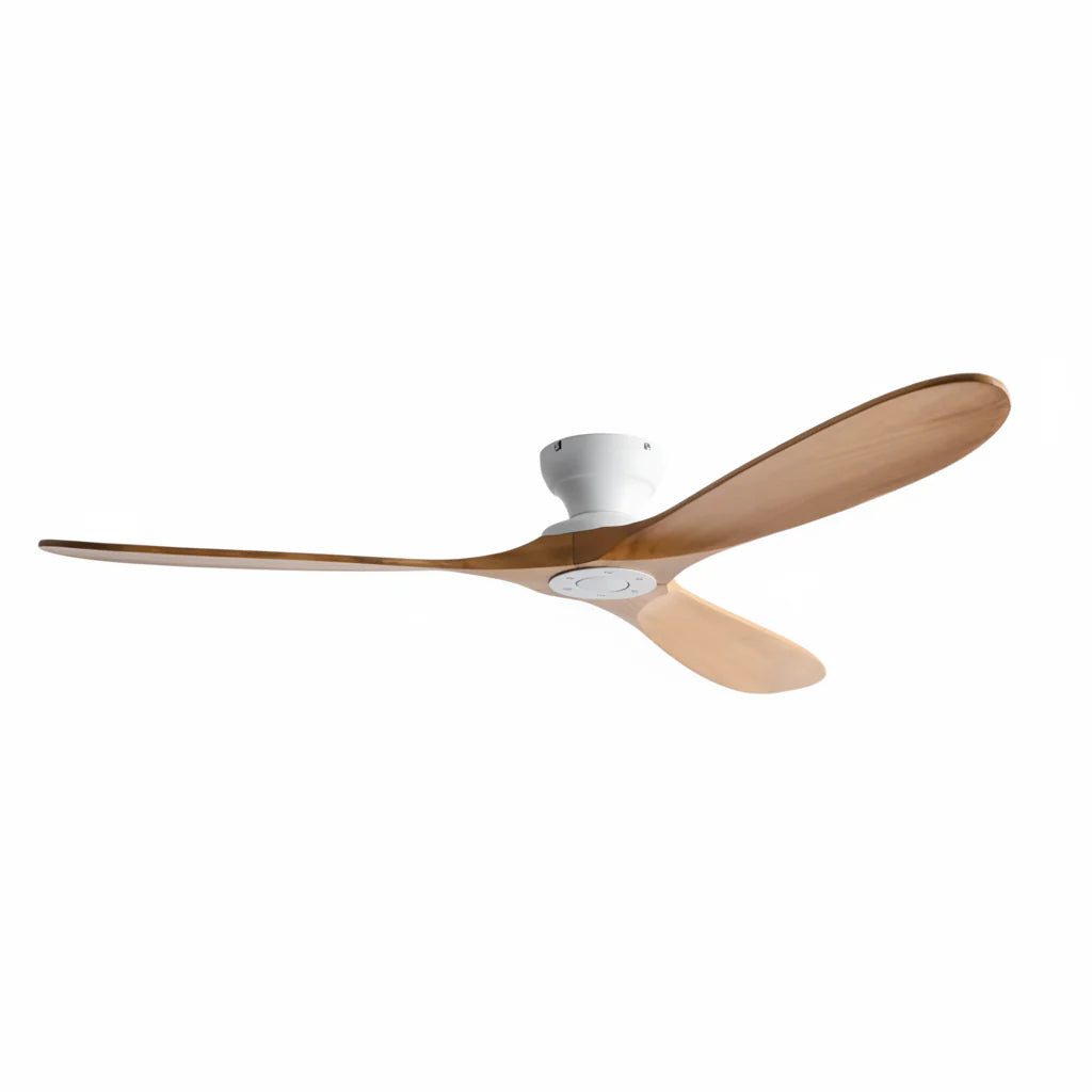 Bjorn | Ventilateur bois massif naturel et blanc