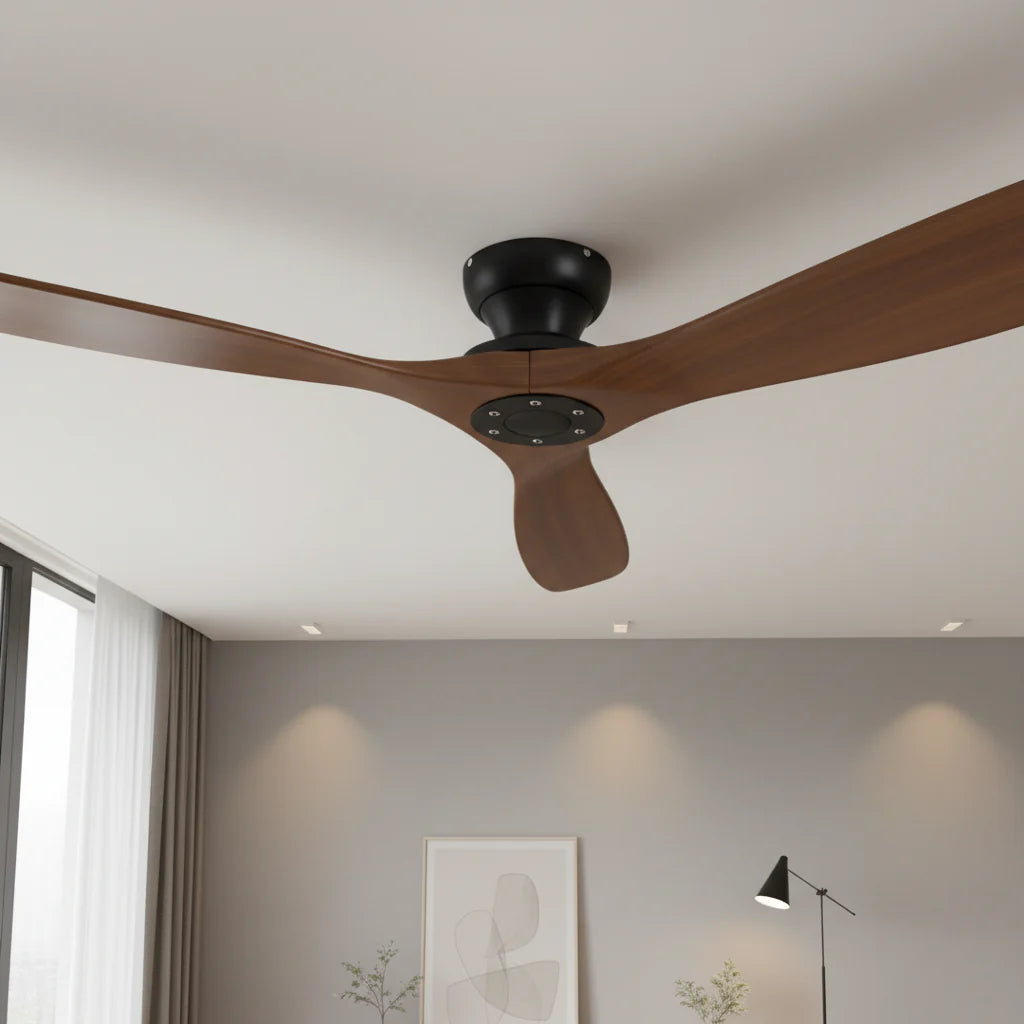 Vidar | Ventilateur bois massif foncé et noir