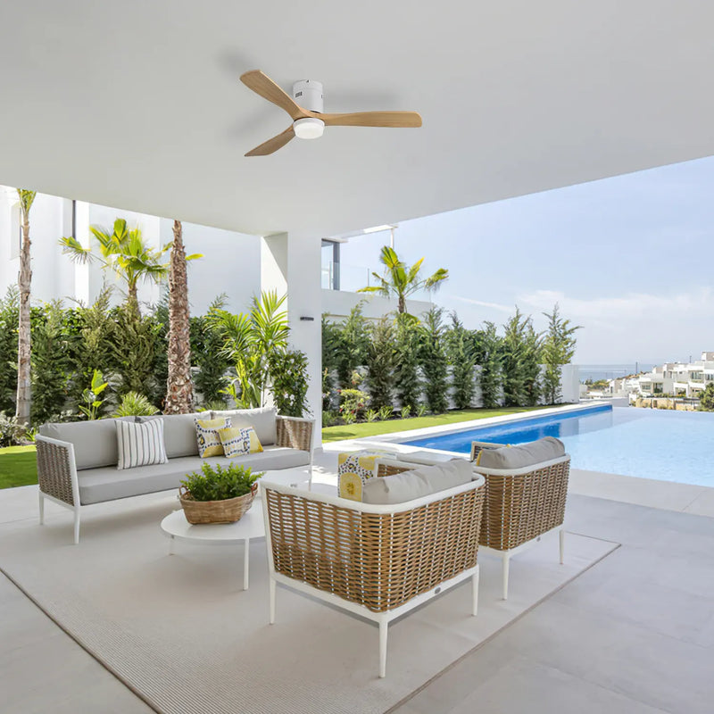 Miami | Ventilateur de plafond 132cm Aura - Pales effet bois & LED intégrée