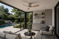 Axiom | Ventilateur moteur DC blanc et bois clair — vue 3