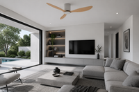 Axiom | Ventilateur moteur DC blanc et bois clair — vue 4