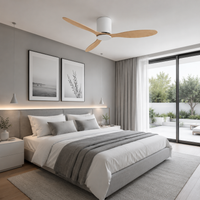 Axiom | Ventilateur moteur DC blanc et bois clair — vue 1