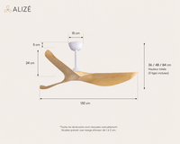 California |132 cm avec Pales Finition Bois Moteur DC Basse Consommation — vue 6