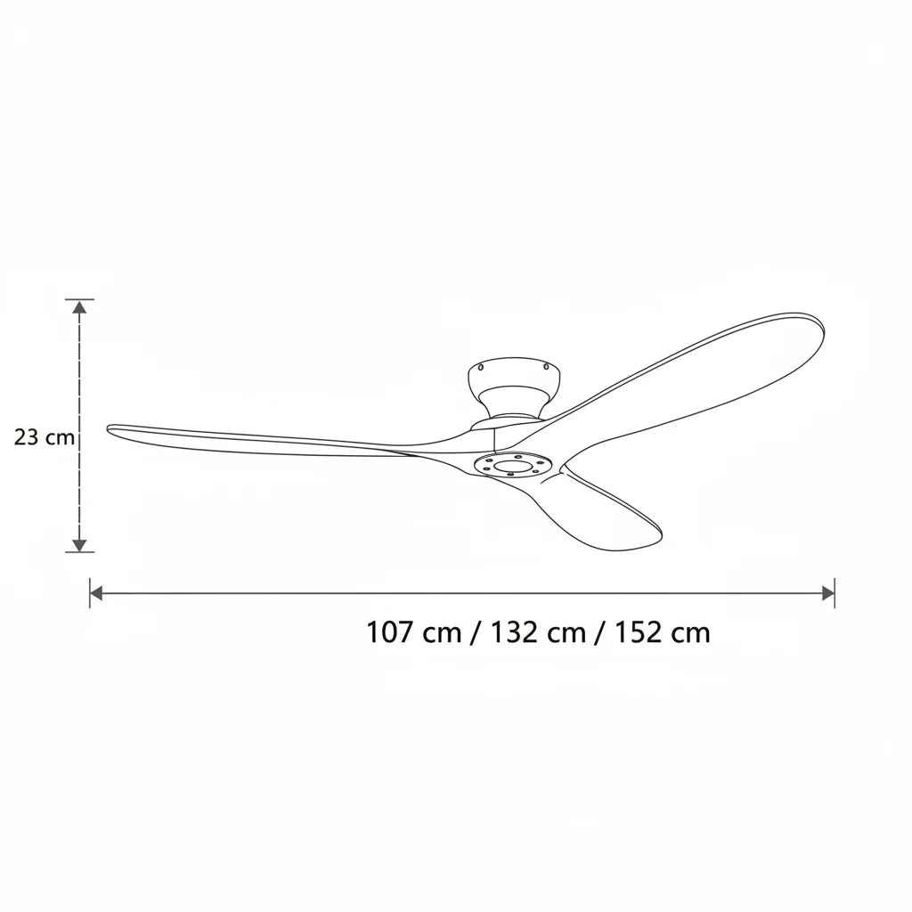 Skadi | Ventilateur bois massif foncé et gris