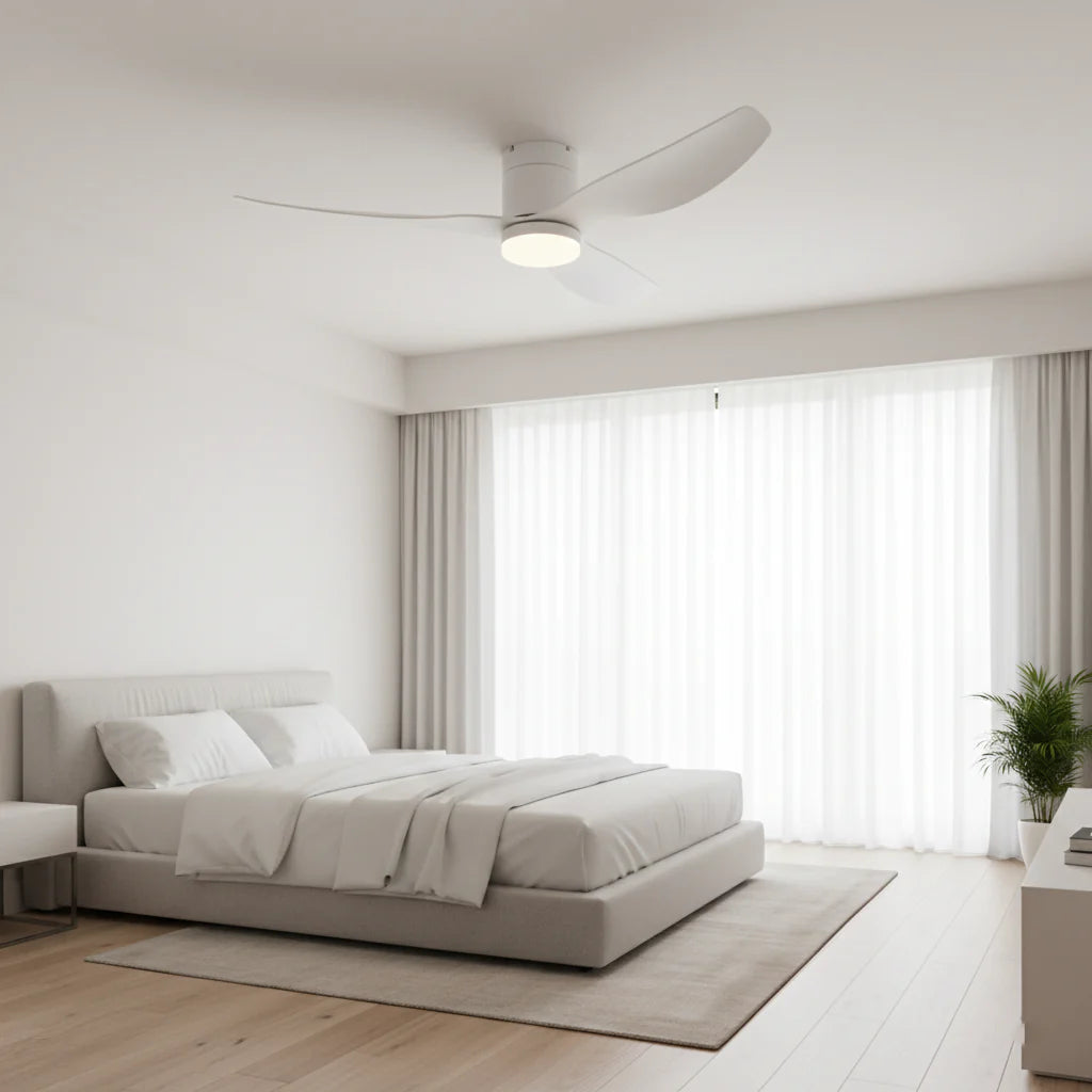 Vega — Ventilateur LED intégrée blanc et ABS blanc