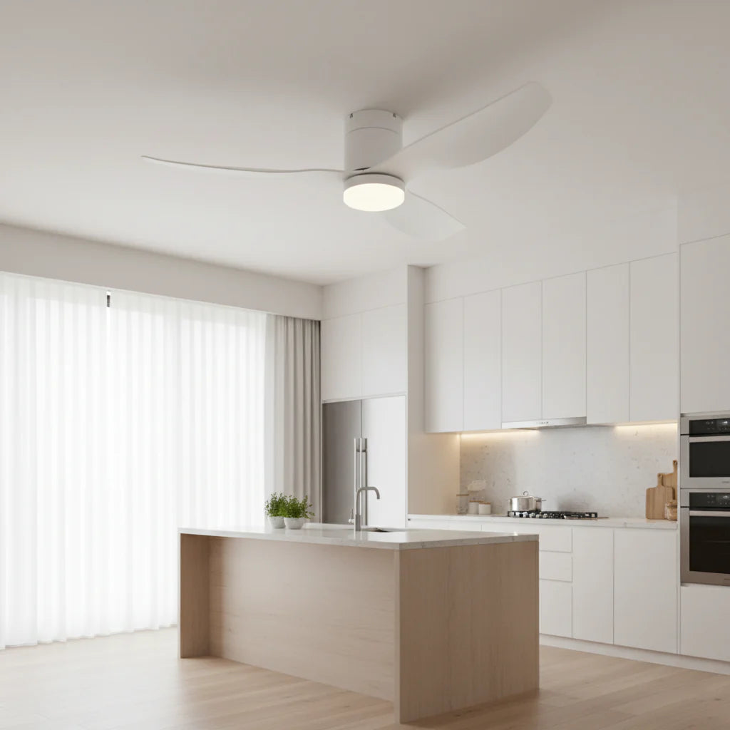 Vega | Ventilateur LED intégrée blanc et ABS blanc